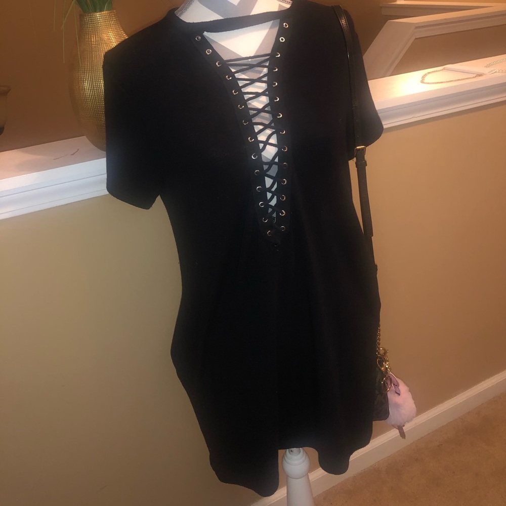 Fashion Nova Cross Up Tunic/T-Shirt Dress OS